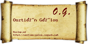 Osztián Gálos névjegykártya